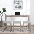 thumbnail image 2 of CQSXDA Functional Bar Table Set with Power Outlet, 4 Piece Industrial Dining Set for Living Room, Dining Room, and More，Brown, 2 of 13