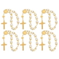 thumbnail image 3 of KAKOWELY Pulsera de cruz cristiana con 6 cuentas de rosario y perlas artificiales, joyería decorativa, 3 of 4