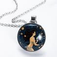 thumbnail image 2 of Virgo Constellation Stunning Glass Circular Pendant Necklace - Elegant Jewelry for Women, 2 of 5