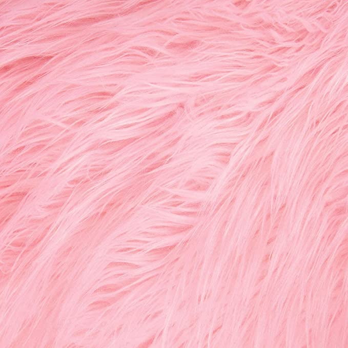 Shaggy Faux Fur Fabric by The Yard, Craft Furry Fabric for Sewing Apparel,  Rugs, Pillows, and More Faux Fluffy Fabric 50cm x 180cm (Color : Pink)