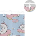 thumbnail image 5 of Coolnut Unicorns Playing with Doughnut Bath Shower Curtain Liners 72"x72", 100% Polyester Waterproof with C-Shaped Curtain Hook Modern Bathroom Decoration 1 Panel, 5 of 5