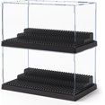 thumbnail image 1 of Grande Caja Expositora de Minifiguras para Bloques de Figuras de Acción, Caja Expositora Acrílica Transparente a Prueba de Polvo con 3 Escalones Móviles (negro-2PACK), 1 of 7