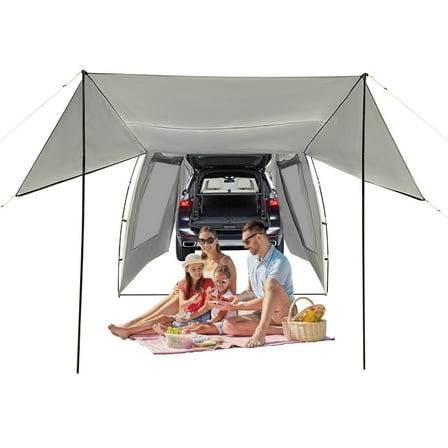 Dwellnix Portable Car Tent Attachment Camping Waterproof Car Awning Outdoor Tent New