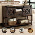 thumbnail image 2 of 46'' Large Farmhouse Entryway Table w/Sliding Barn Doors, Industrial Rustic Console Table Sofa Side Table with Storage Drawer for Hallway, Living Room(Rustic Brown-Entryway Table), 2 of 8