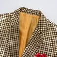 thumbnail image 4 of Ceisia Veste de Complet Décontractée pour Homme Coupe Ajustée à Blocs de Couleur, Simple Boutonnage, Col à Revers, Blazer à Manches Longues, Haut d'Affaires pour Hommes d'Âge Moyen, Or, m, Cadeaux, 4 of 8