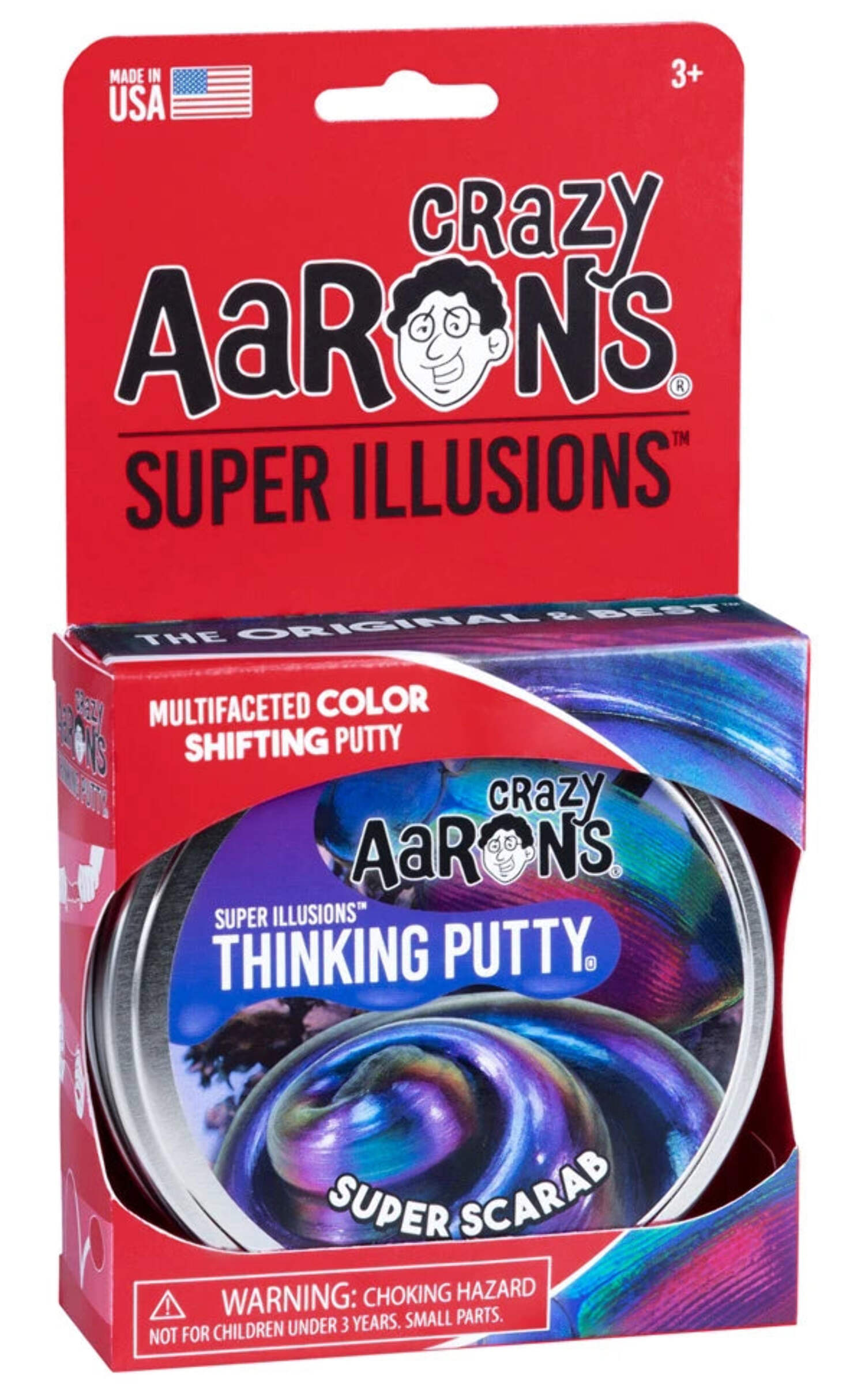 Crazy Aaron's Illusion Thinking Putty Super Scarab Putty Silicone Multicolored