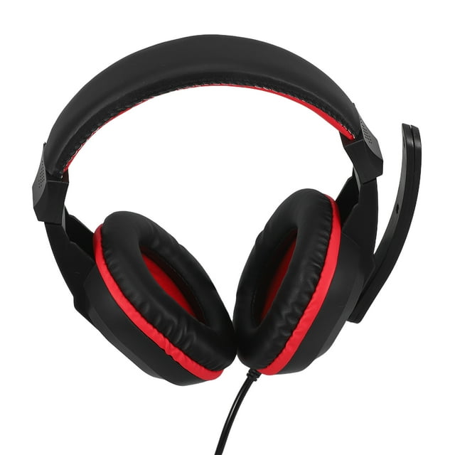 Phenofice Écouteurs Stéréo Filaires Rouges avec Micro Casque de Jeu Rembourré Réglable pour Ordinateur Réduction de Bruit