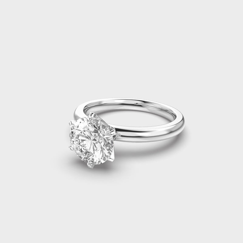 1 Carat Beautiful IGI Certified Lab Grown Diamond Engagement Ring for Women 10K White Gold | Round Cut Lab Created Solitaire Diamond Rings | Size 7 Diamond-Capitals