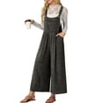 thumbnail image 3 of Cueply Jumpsuits for Women Winter Warm Loose Adjustable Strap Bib Overalls Wide Leg Pants with Pockets, 3 of 6