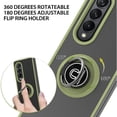 thumbnail image 2 of TJS for Samsung Galaxy Z Fold 4 5G Case, 360 Degrees Rotating Metal Finger Ring Holder Phone Cover for Galaxy Z Fold 4 (Green), 2 of 6