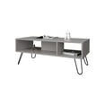 thumbnail image 3 of Minimalist Coffee Desk With Shelves, Smoke, Hairpin Leg Construction Storage Table, Legs For Extra Space, 3 of 4