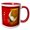 Red/White, variant on 3drose, Happy New Year 3 - Hare - Chinese, 15oz Two-tone Black Mug