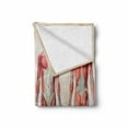 thumbnail image 2 of Human Anatomy Soft Flannel Fleece Blanket, Vintage Chart of Body Front Back Skeleton and Muscle System Bone Mass Graphic, Cozy Plush for Indoor and Outdoor Use, 60" x 80", Ruby Cream, by Ambesonne, 2 of 6