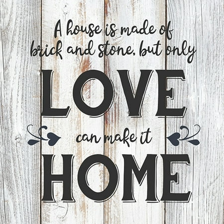 Rustic Gifts For The Home Love can make it Home Rustic Farmhouse Style White Wood Sign Wall Décor Gift 8 x 8 Wood Sign B3-08080001015 ()