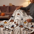 thumbnail image 7 of Pumpkin Pattern Halloween Flannel Throw Blanket, Soft Cozy Blanket for Couch, Bed, and Nap, Decorative Holiday Home Accessory, 28 x 39 Inch, 1Pack A, 7 of 7