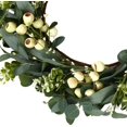 thumbnail image 3 of Green Eucalyptus Wreath,Artificial Eucalyptus Leaves Wreath with Big Berries,Spring/Summer Greenery Wreath for Front Door Wall Window Decor-20in A, 3 of 4
