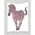 thumbnail image 1 of Pink Zebra Tapestry, Naturalistic Baby Zebra in Funny Pose Zoo Wild Horse Kids Childish Theme, Wall Hanging for Bedroom Living Room Dorm Decor, 60W X 80L Inches, Pale Pink Dimgrey, by Ambesonne, 1 of 2