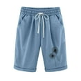 thumbnail image 1 of Pantalones Cortos Casuales Impresos de la Cintura Elástica con Bolsillos, Pantalones Casuales para Todo el Uso Diario de la Temporada, 1 of 3