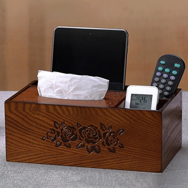 Caja de Pañuelos de Madera Perfecl Soporte para Pañuelos Organizador para Oficina Estilo 3