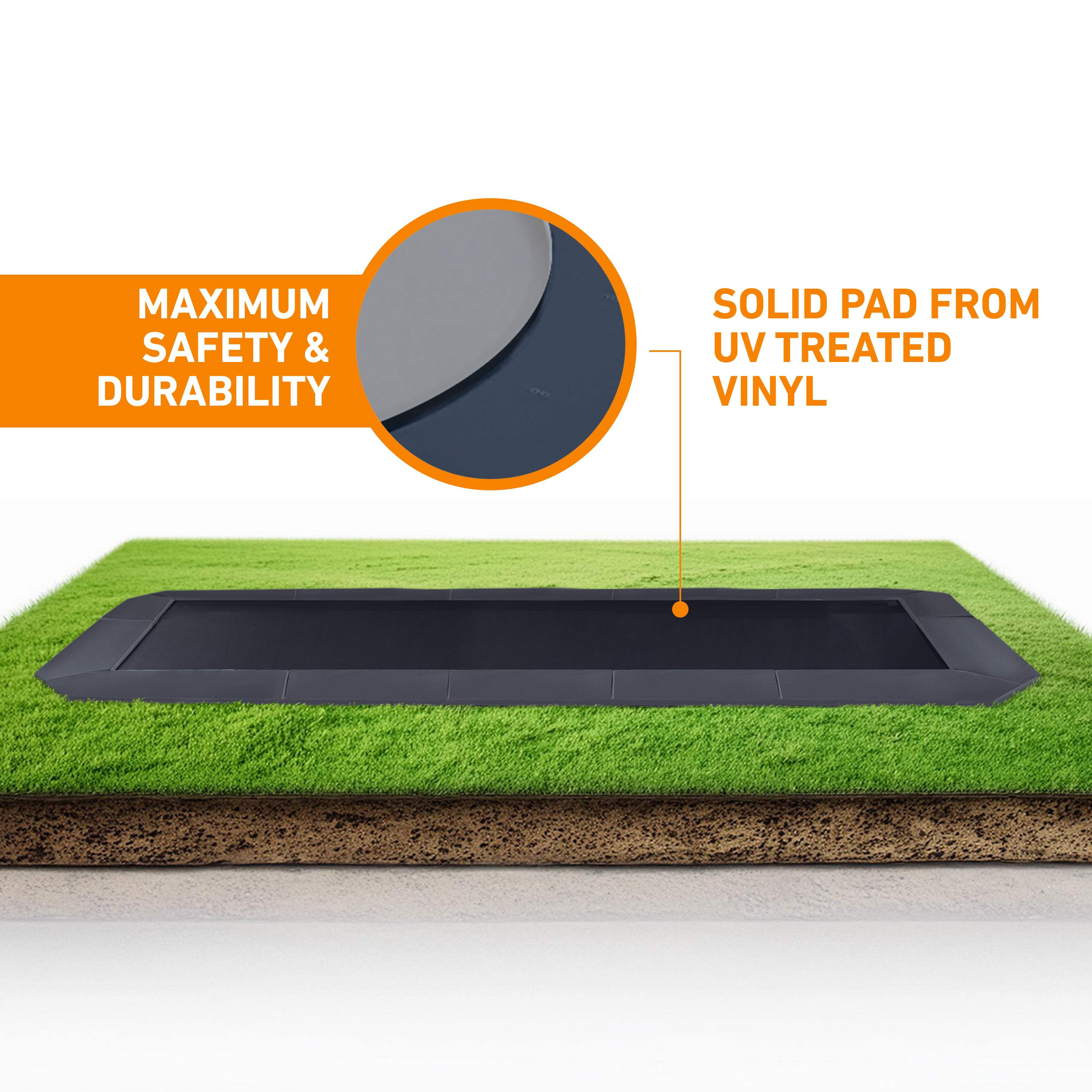 Summer Bundle! 12x18' Rectangle Pro-Line MAX Avyna In-Ground Trampoline + LED Lights + Cover