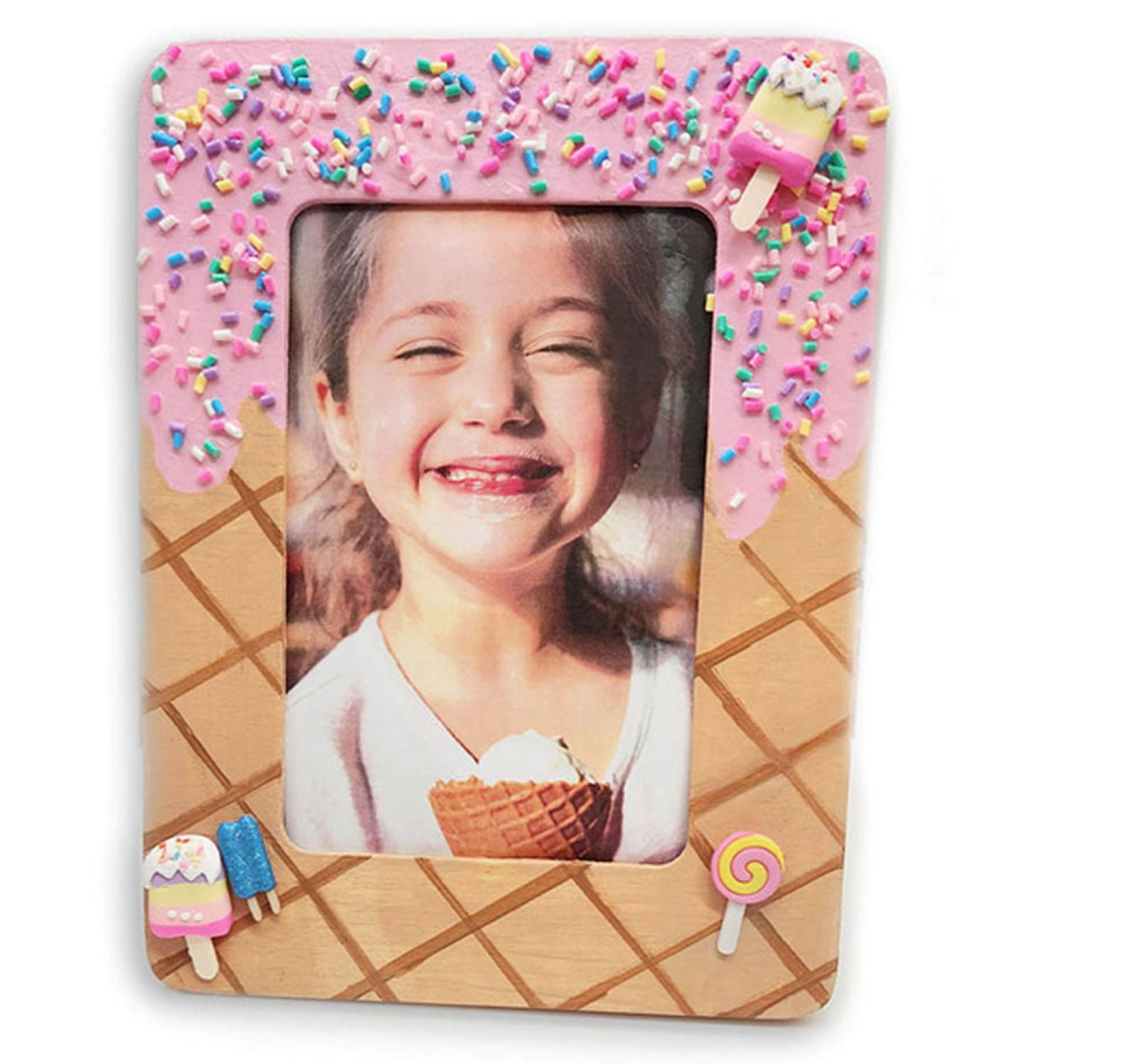 (2 pack) Dress It Up Buttons, Ice Cream and Sprinkles, Sewing Fasteners, Multi-Color, 5 Pieces