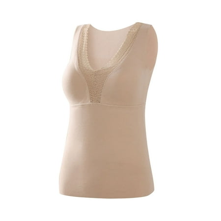 

Women s Calcined Color Thermal Vest Women s Bra Cushion V-neck Lace Seamless Thermal Underwear Vest underwear pack men s underware underwear women
