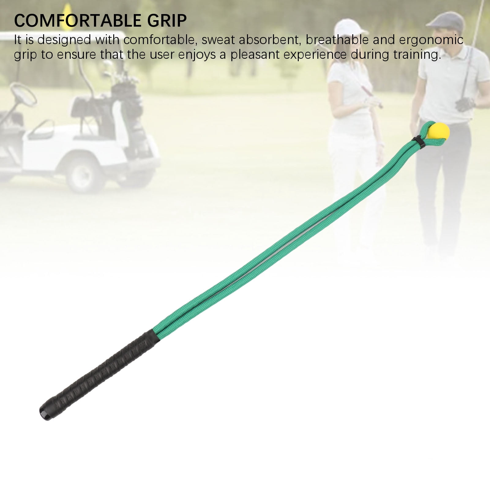 Rupoun Golf Swing Training Aid Nylon Rubber Comfortable Grip Club Swing Rope for Correcting Posture Green