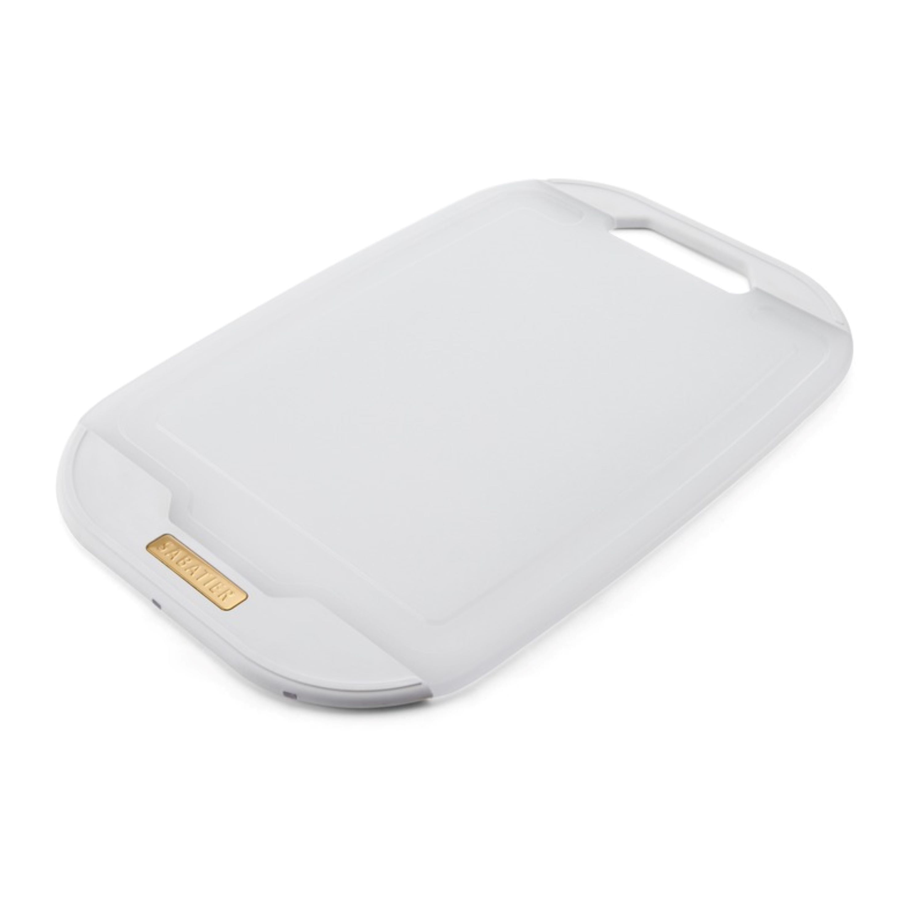 Sabatier Poly Cutting Board with Non Slip Edges, 12 inch x 18 inch, White