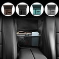 thumbnail image 1 of Bolsa organizadora de asiento de coche - Espacio para guardar asientos delanteros con cuero de ante, 13,38x10,63x3,74 pulgadas, para bolso, tableta, revistas, fácil instalación y limpieza, 1 of 6