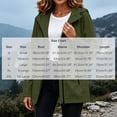 thumbnail image 3 of BRGZLK Long Rain Jacket for Women Zip Up Lightweight Waterproof Raincoat with Hood Outdoor Windbreaker Trench Coats with Pockets for Hiking Travel Army Green S, 3 of 8