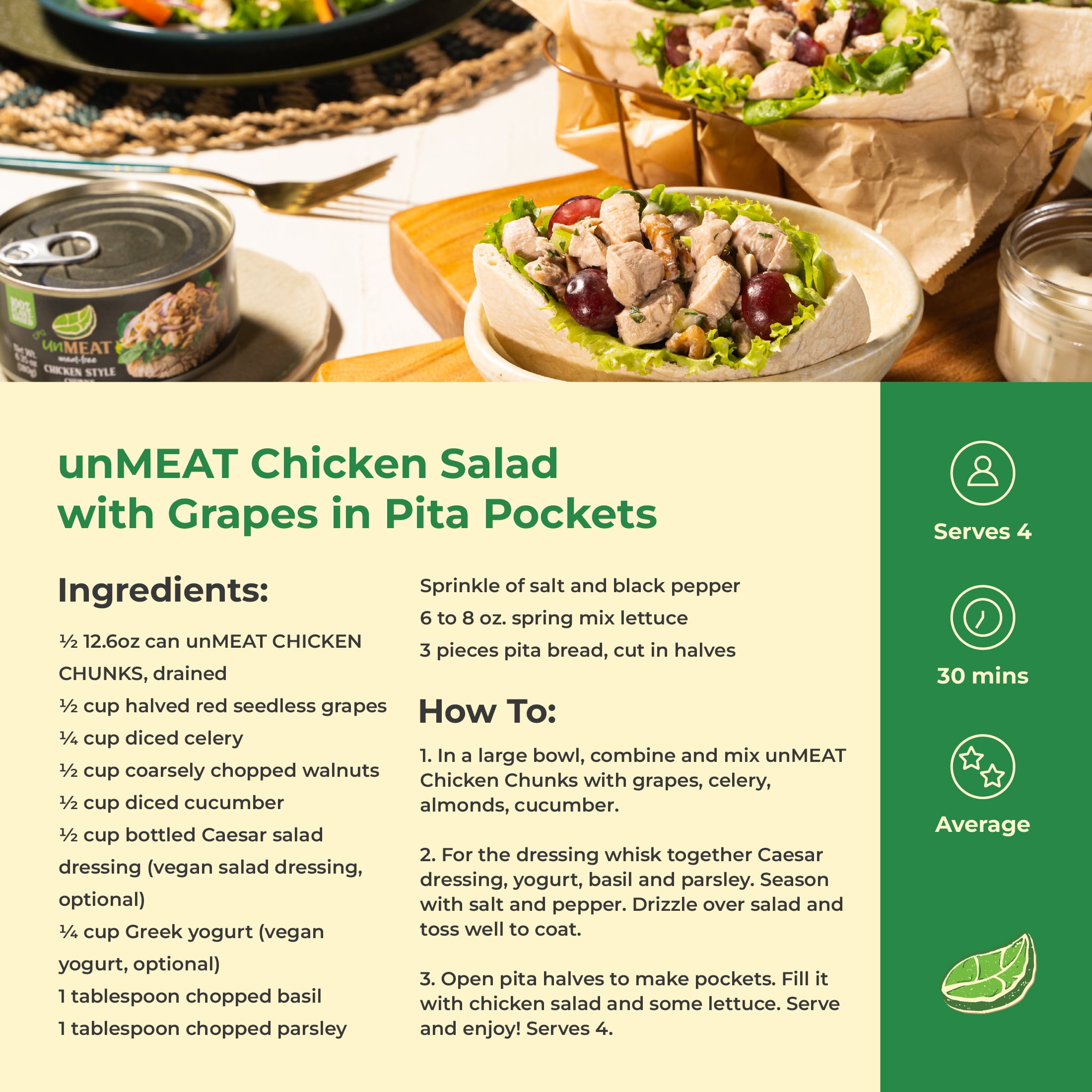 (2 pack) unMEAT Plant-Based Chicken Breast Chunks, 12.6 oz Can