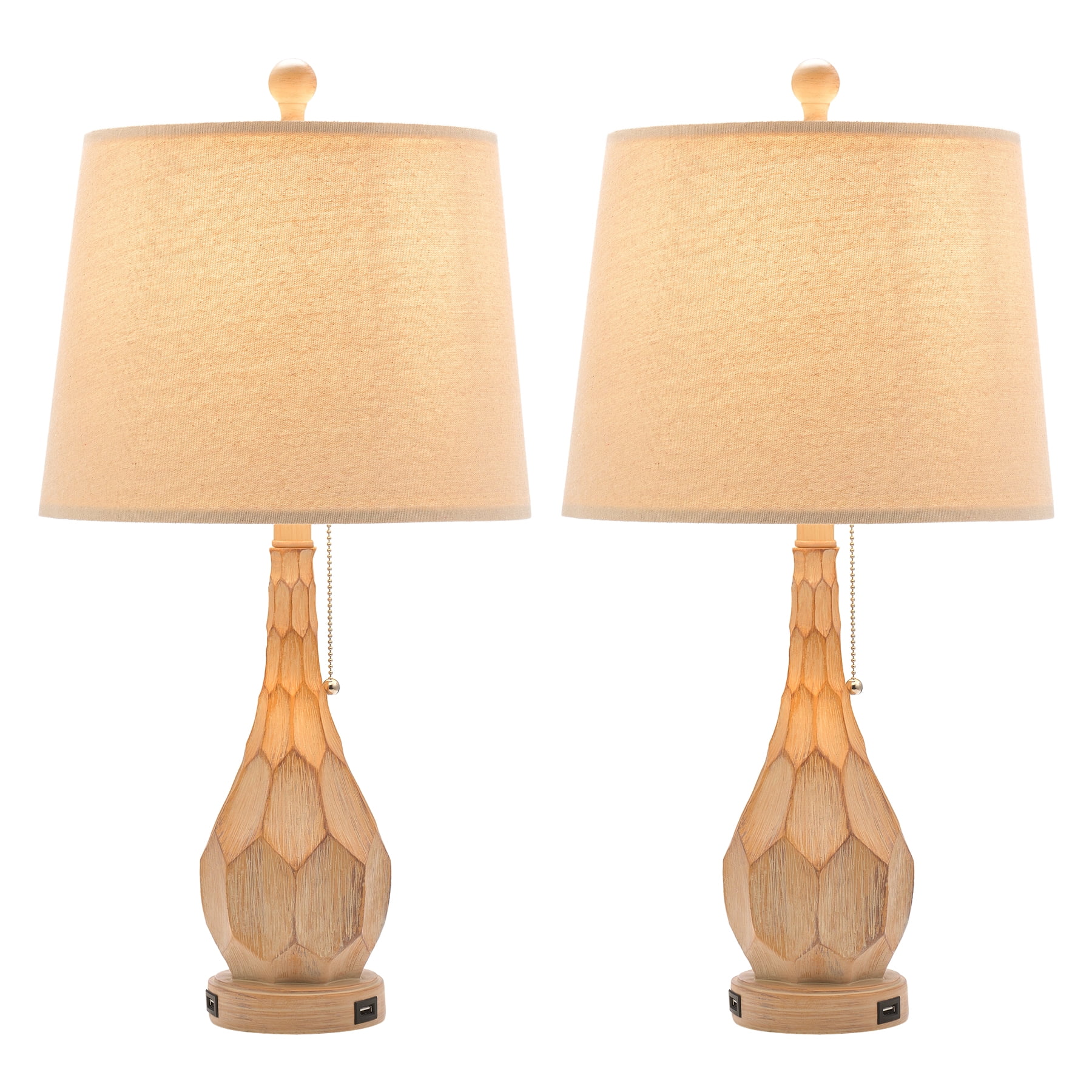 Bestco Twin 26" Table Lamps with USB Ports for Bedroom Living Room