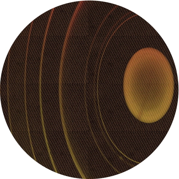 Ahgly Company Indoor Round Patterned Dark Bronze Brown Area Rugs, 5' Round