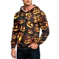 thumbnail image 3 of GrmtClth Mens Hoodie Halloween Cute Ghost Pumpkin Bat Witch All Over Print Fall Transition Tops Red 3XL, 3 of 8