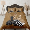 thumbnail image 1 of Conjunto de funda nórdica marrón lindo niños colcha, ardilla dormitorio ropa de cama con, 1 of 4