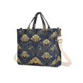 thumbnail image 7 of FORMRS Womens Corduroy Tote Bag Crossbody Shoulder Handbag with Pocket, Gold Art Pattern, 7 of 7