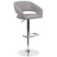 thumbnail image 1 of Bowery Hill Tabouret de Bar Réglable en Tissu Contemporain Gris, 1 of 12