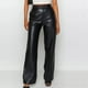 thumbnail image 2 of Moda mujer cintura alta cuero sólido pantalones Casual señoras pantalones elásticos Pompotops ulkah943216, 2 of 3