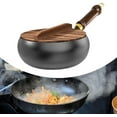 thumbnail image 5 of 9.45-Inch Hand-Forged Iron Wok  Uncoated Nonstick Carbon Steel Pan with Wooden Lid, Rust-Resistant Stir Fry Pan for Gas & Induction Cooktops, Round Bottom, Durable, 5 of 7
