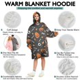 thumbnail image 5 of Wearable Oversized Blanket,Halloween Pumpkins Skulls and Bones Wearable Blanket Hoodie for Adults,Cozy Hooded Blankets with Super Pockets,Super Warm Fuzzy Pullover for Women & Men, 5 of 6