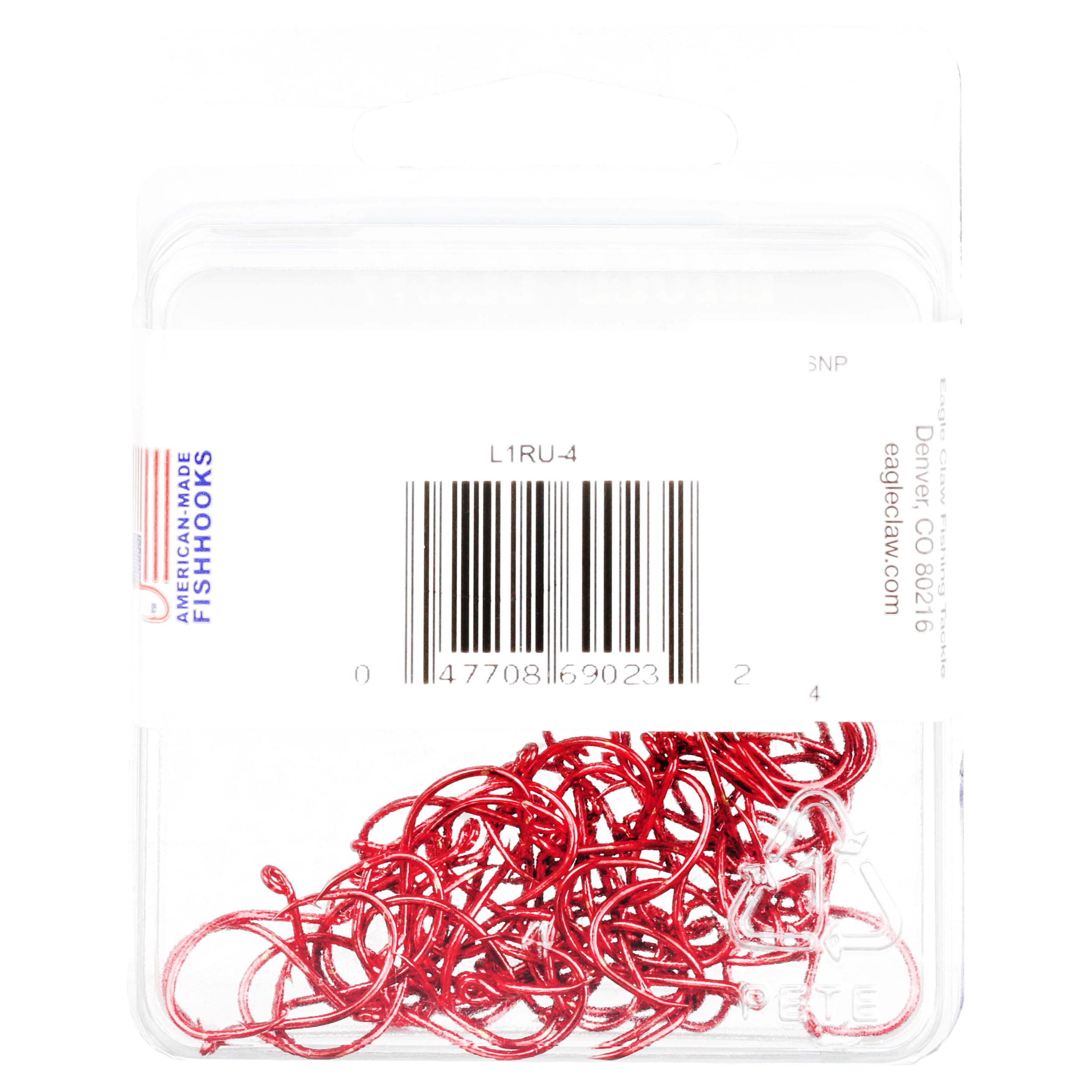 Lazer Sharp L1RUH-4 Octopus Short Shank Hook, Red, Size 4