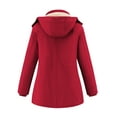 thumbnail image 2 of Soularge Women's Plus Size Winter Coat Warm Thicken Cotton Jacket with Hood Red 2X, 2 of 6