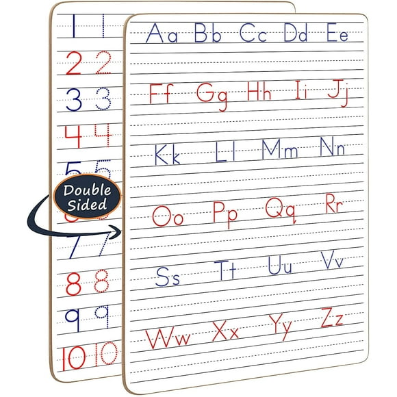 2 Pack Scribbledo Dry Erase Handwriting Practice For Kids 9 X 12 Inch Alphabet Tracing Board Whiteboard Letter Tracing For Kids Ages 3-5 Write And Wipe Alphabet Practice Cards Letters Writing Board