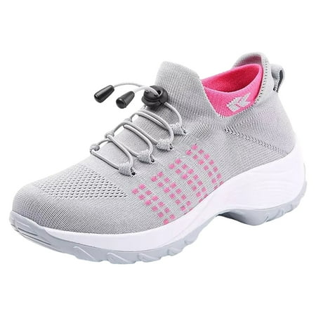 QYZEU Women Gym Shoes Casual Sandals for Women Large Size High Elastic Breathable Shoes for Women Trendy Lightweight Shoes Lightweight Women s Shoes Pink 40