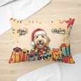thumbnail image 3 of Merry Christmas Santa Goldendoodle Scarf Twinkling Lights Xmas Holiday Pillow Cushion Double Sided Doodle Dog Lover Gifts Idea Throw Pillow - 00022, 3 of 4
