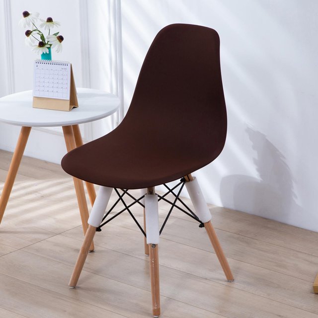 Funda elástica para asiento de silla, poliéster extraíble de color sólido, funda para silla moderna de mediados de siglo, funda protectora antipolvo café Macarena cubierta de asiento