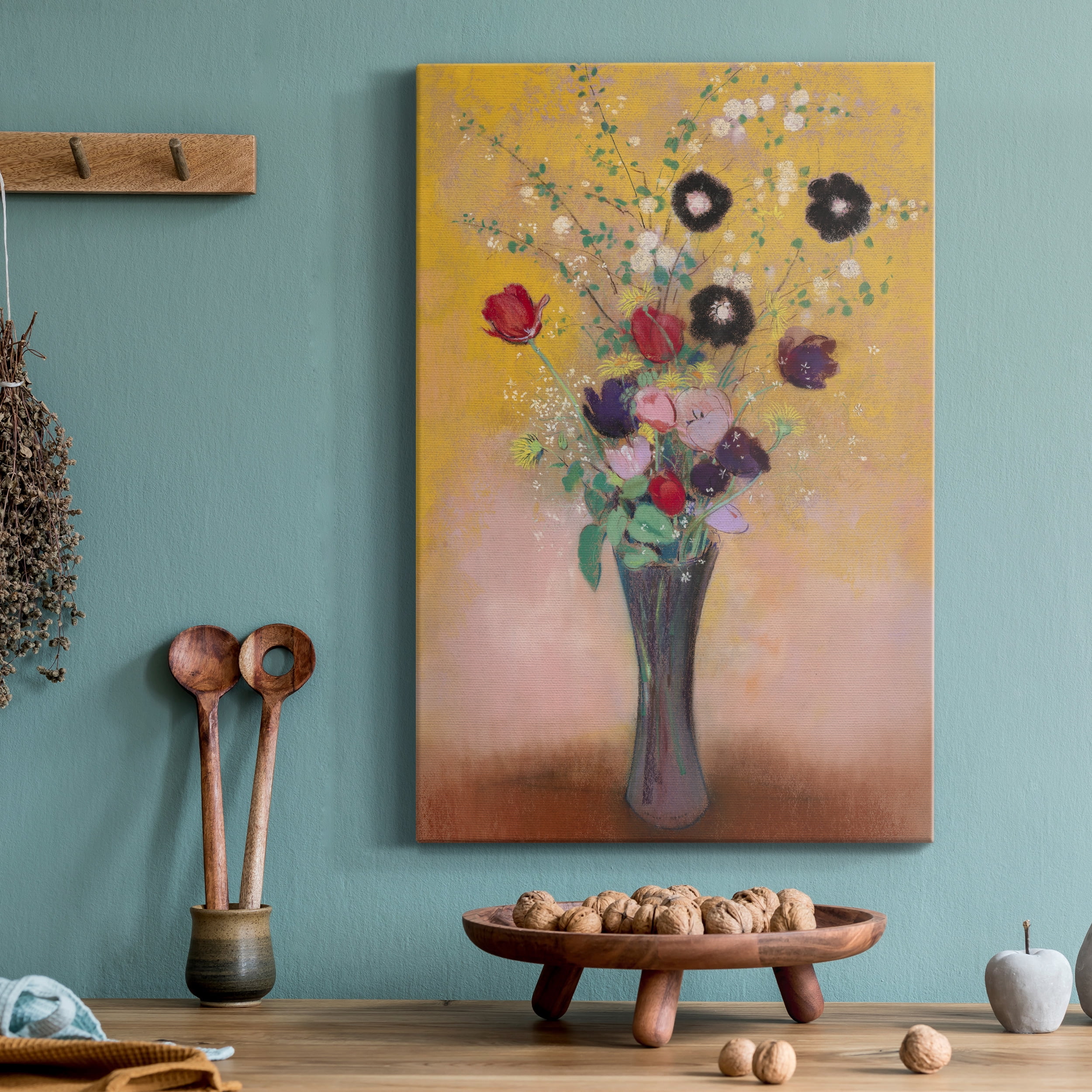 Vase of Flowers Premium Gallery Wrapped Canvas - Ready to Hang - 24 x 36
