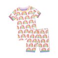 thumbnail image 1 of Ensemble de Pyjama Court en Coton Biologique pour Filles, Joli Arc-en-Ciel, 2 Ans, 1 of 2