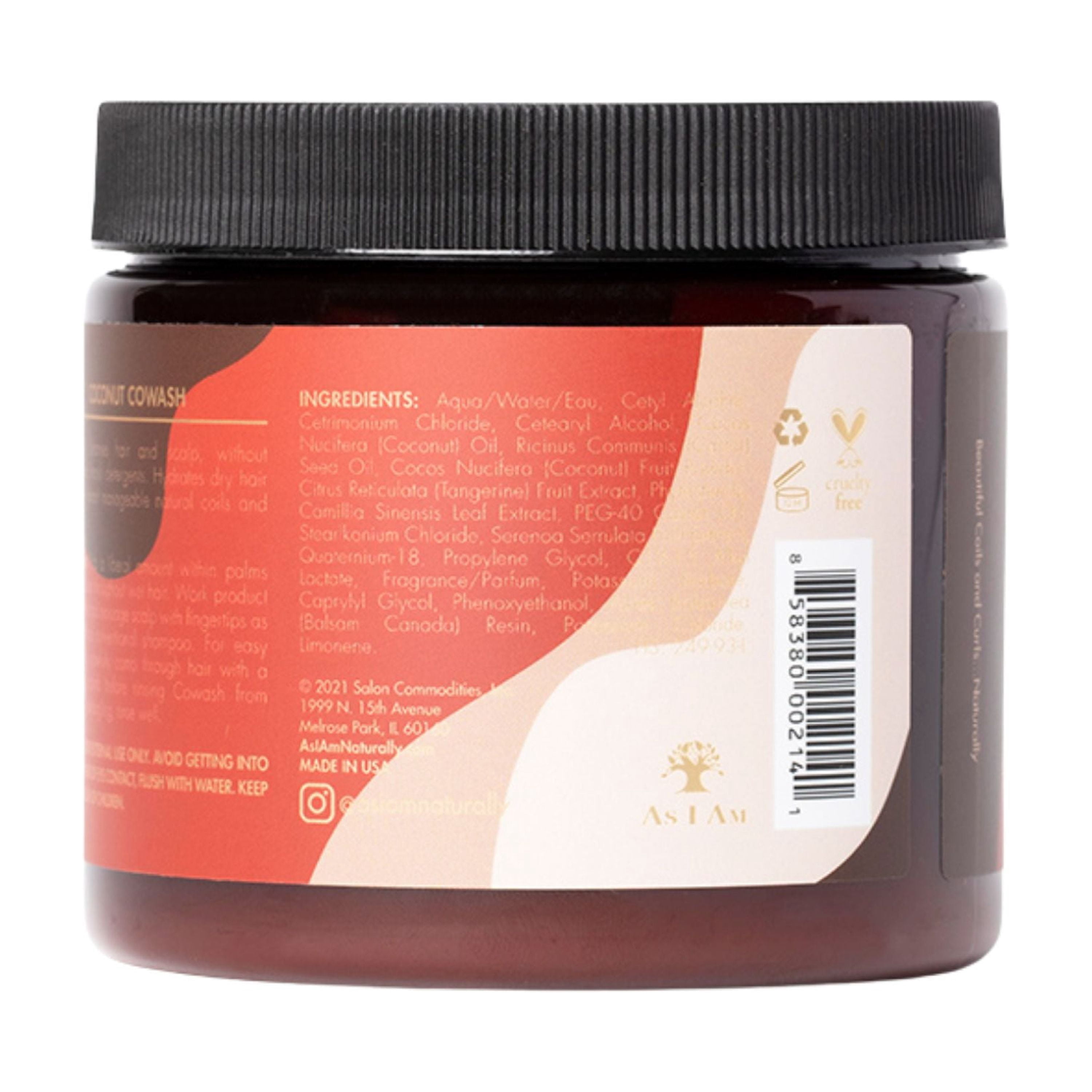 As I Am Cleansing Conditioner for Dry Curly Hair Moisture and Detangling Co Wash 16 oz with Saw Palmetto, Castor Oil, & Phytosterols