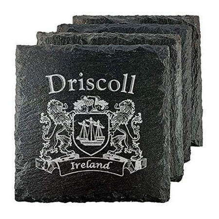 

Driscoll Irish Coat of Arms Slate Coasters - Set of 4